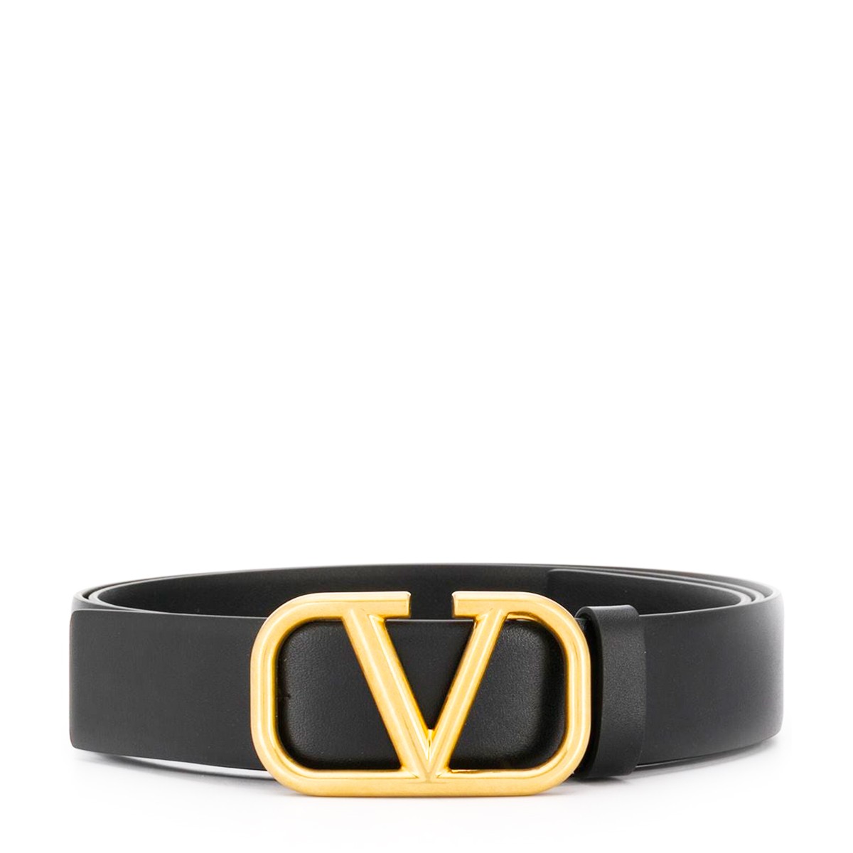 BLACK AND GOLD LEATHER BELT