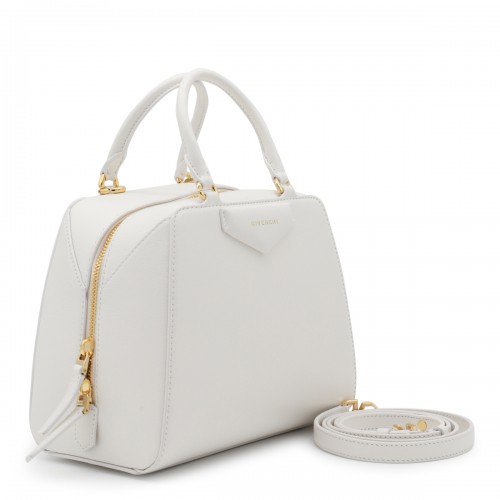 IVORY LEATHER ANTIGONA CUBE TOP HANDLE BAG