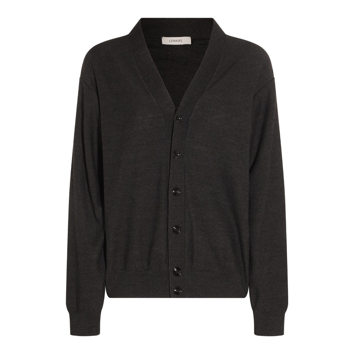 DARK GREY WOOL BLEND CARDIGAN