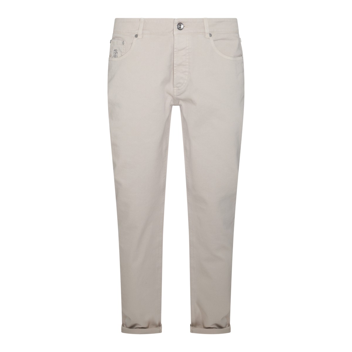 BEIGE COTTON JEANS