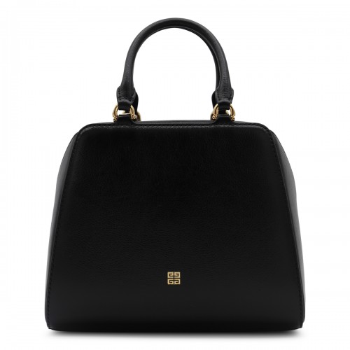 BLACK LEATHER ANTIGONA CUBE TOP HANDLE BAG