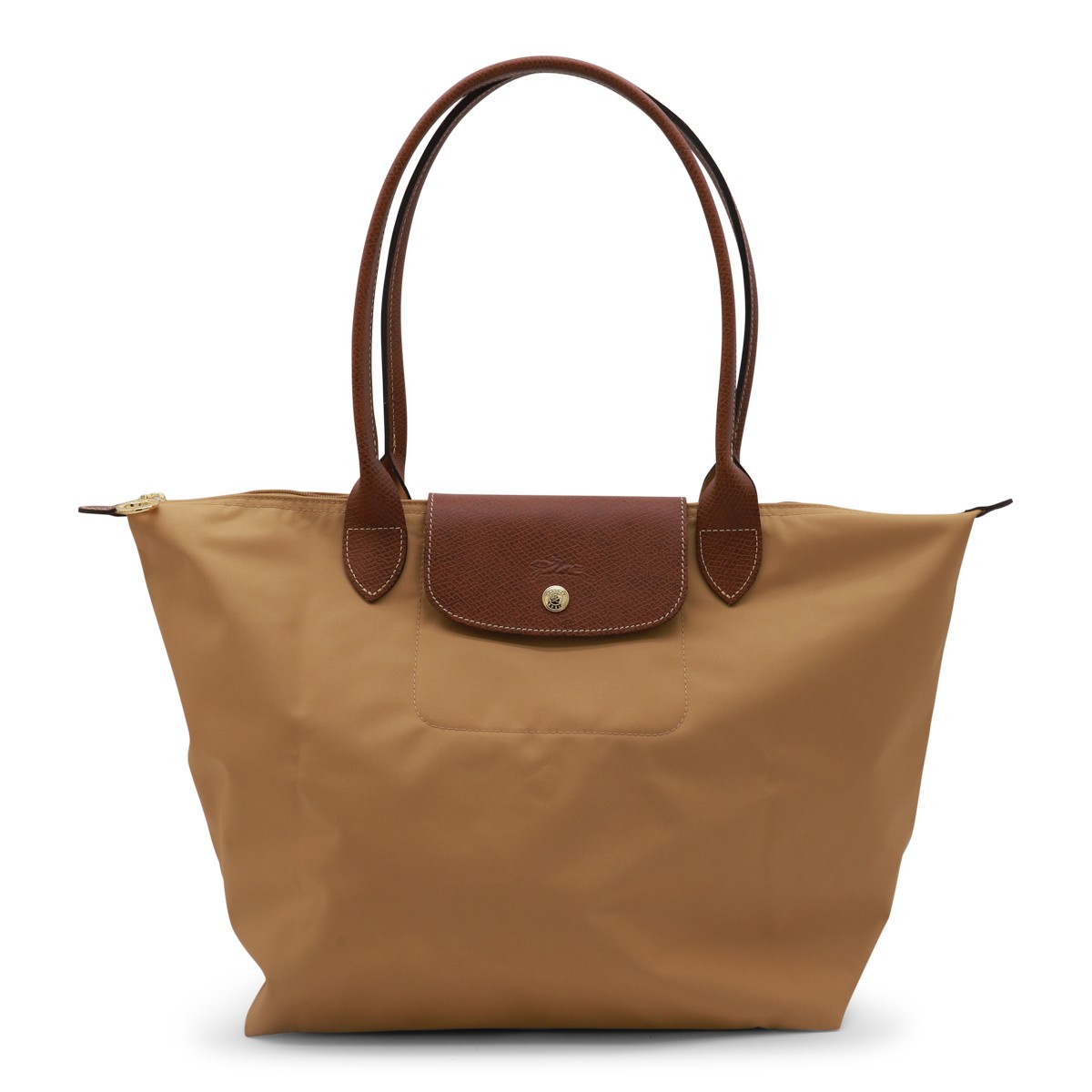 BEIGE CANVAS LE PLIAGE L TOTE BAG