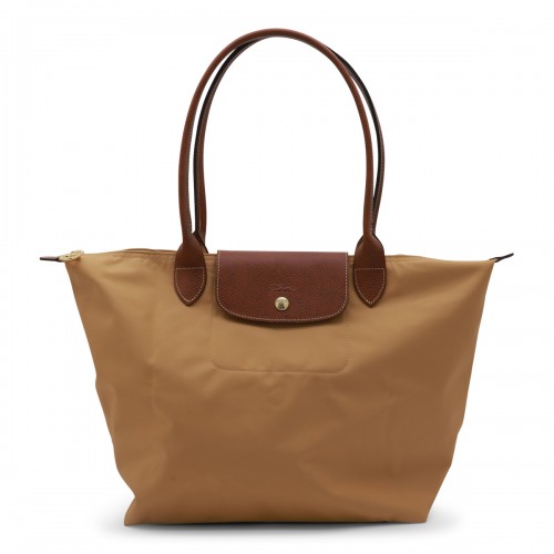 BEIGE CANVAS LE PLIAGE L TOTE BAG