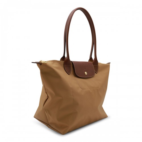 BEIGE CANVAS LE PLIAGE L TOTE BAG