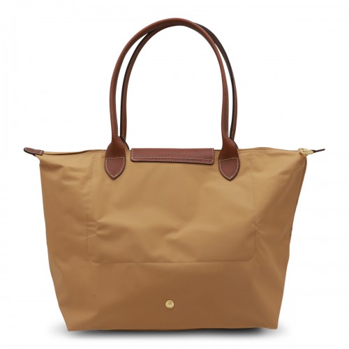 BEIGE CANVAS LE PLIAGE L TOTE BAG