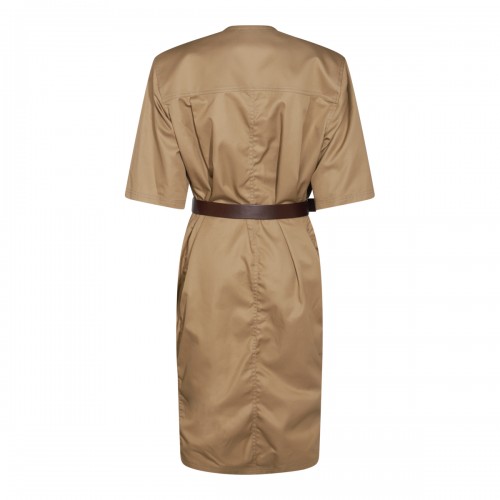 BEIGE COTTON MIDI DRESS 2