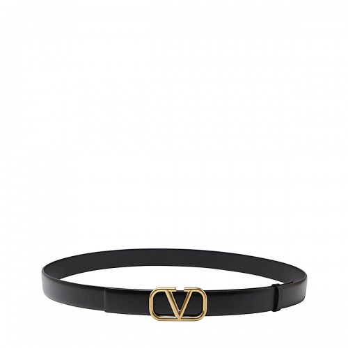 BLACK AND GOLD LEATHER BELT