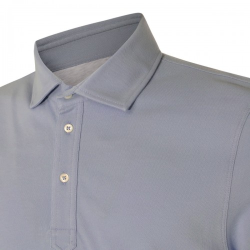 BLUE COTTON POLO SHIRT