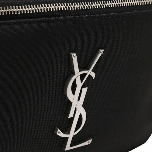 BLACK CANVAS BELT BAG