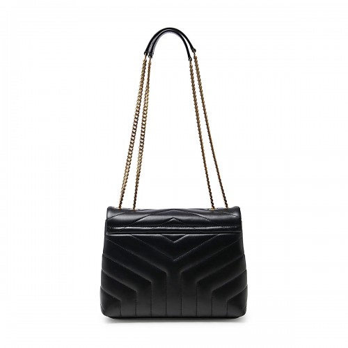 BLACK LEATHER SHOULDER BAG