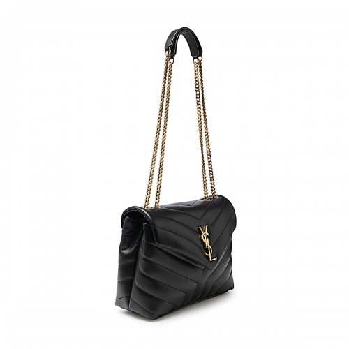 BLACK LEATHER SHOULDER BAG