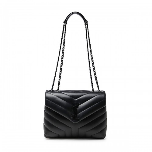 BLACK LEATHER SHOULDER BAG