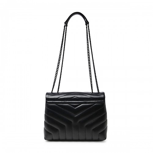 BLACK LEATHER SHOULDER BAG