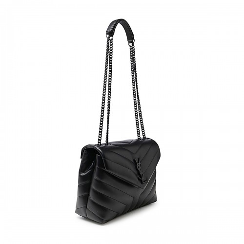 BLACK LEATHER SHOULDER BAG