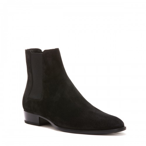 BLACK SUEDE CHELSEA WYATT BOOTS