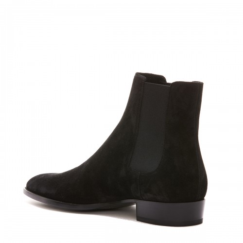 BLACK SUEDE CHELSEA WYATT BOOTS