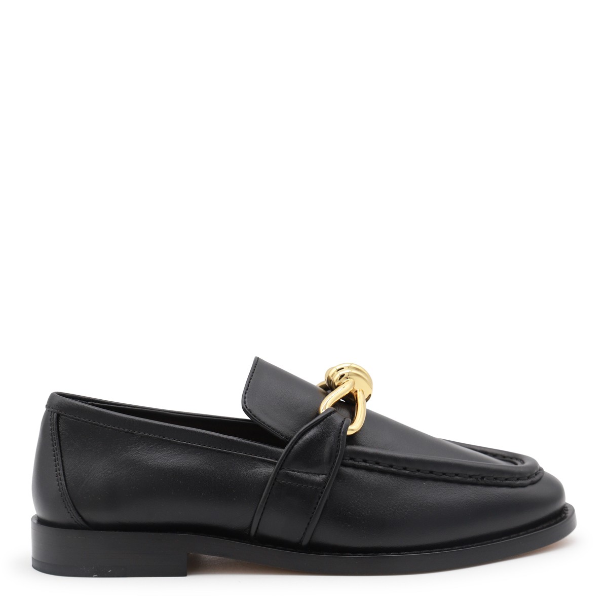 BLACK LEATHER FLATS