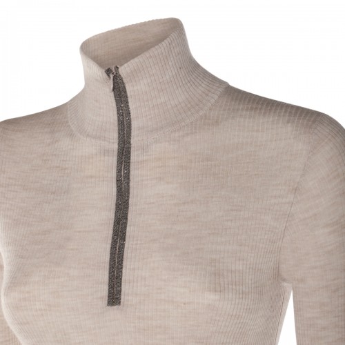 BEIGE WOOL KNITWEAR