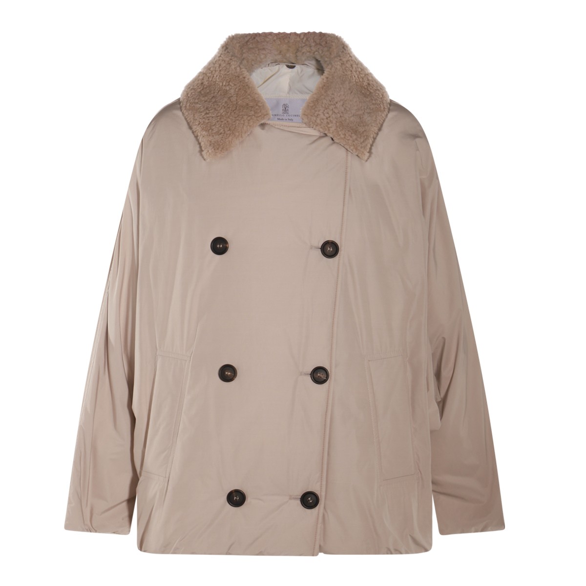 BEIGE COTTON DOWN JACKET