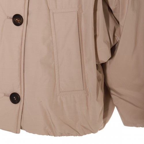 BEIGE COTTON DOWN JACKET