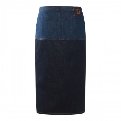 BLUE COTTON DENIM SKIRT