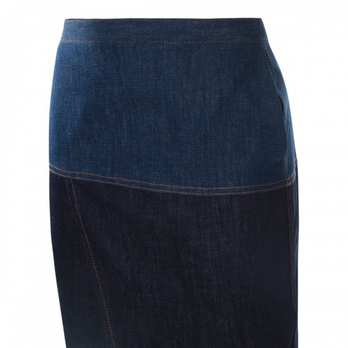 BLUE COTTON DENIM SKIRT