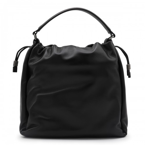 BLACK LEATHER CROSSBODY BAG