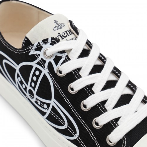 BLACK AND WHITE COTTON SNEAKERS