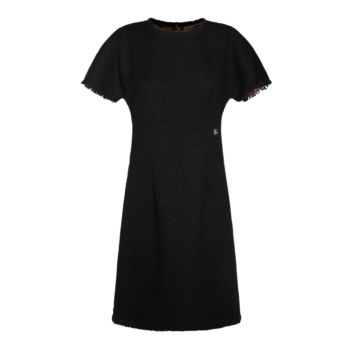 BLACK WOOL MINI DRESS