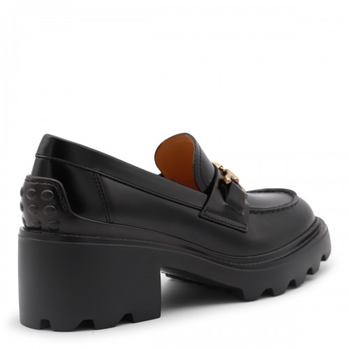 BLACK LEATHER LOAFERS