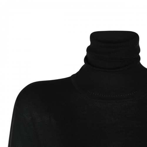 BLACK WOOL KNITWEAR