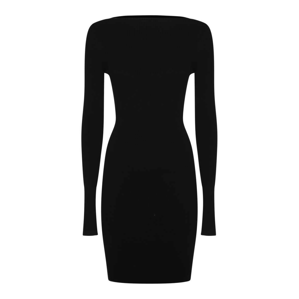 BLACK VISCOSE MINI DRESS