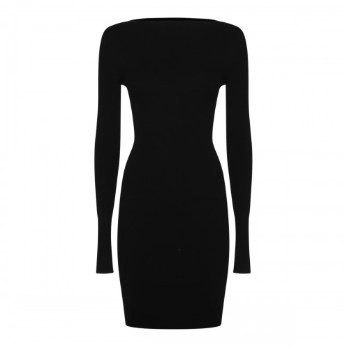 BLACK VISCOSE MINI DRESS