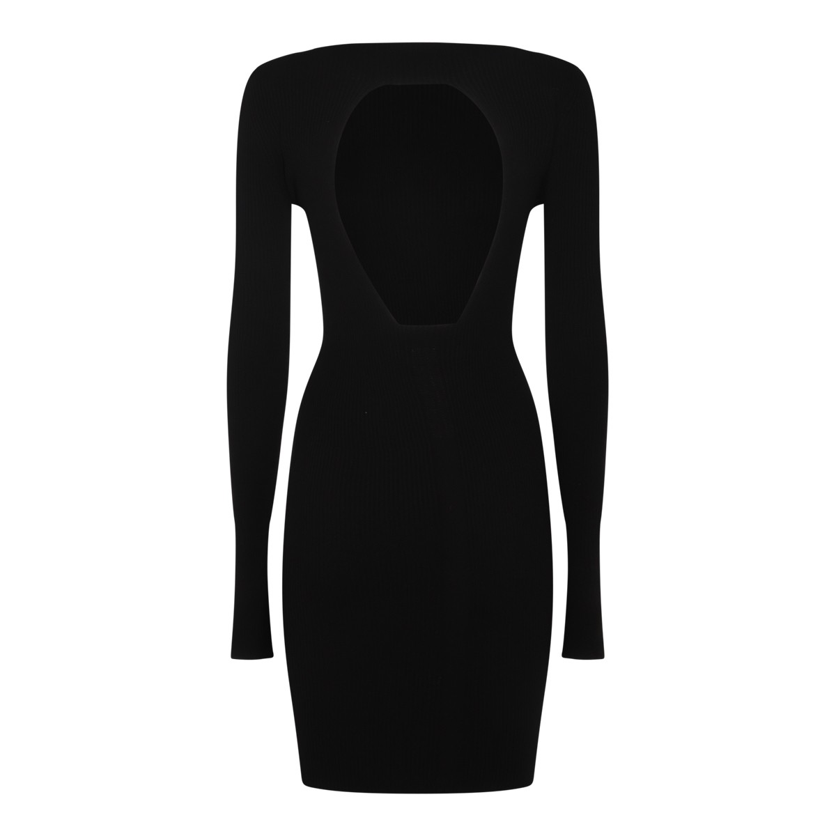 BLACK VISCOSE MINI DRESS