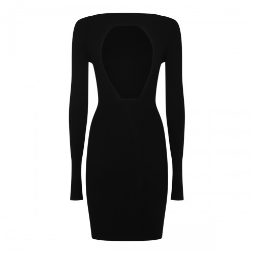 BLACK VISCOSE MINI DRESS