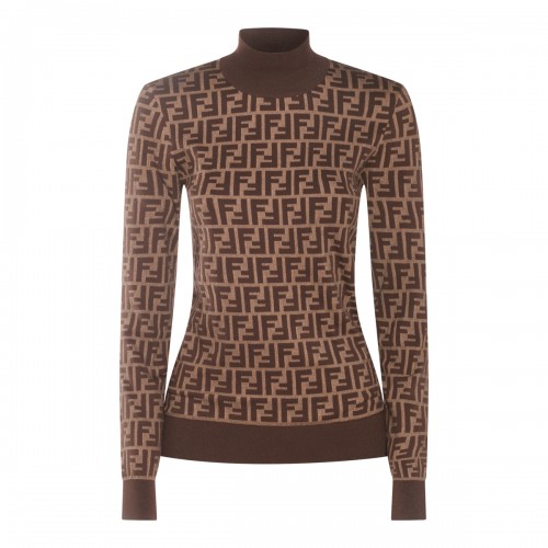 BROWN COTTON KNITWEAR