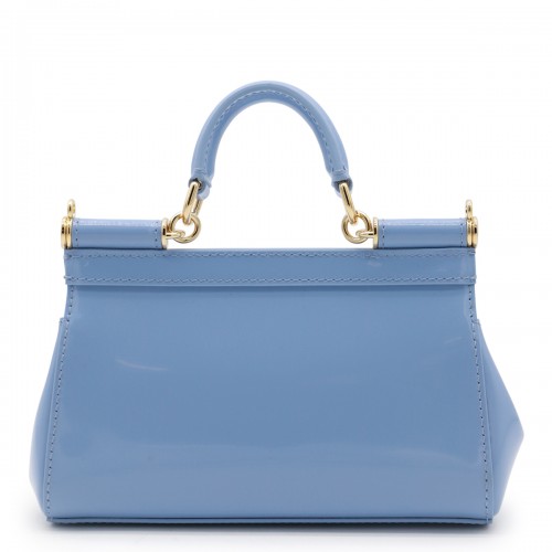 LIGTH BLUE LEATHER SICILY TOP HANDLE BAG