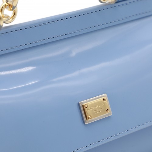 LIGTH BLUE LEATHER SICILY TOP HANDLE BAG