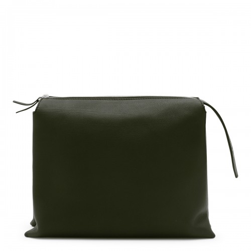 DARK GREY LEATHER NU TWIN CROSSBODY BAG