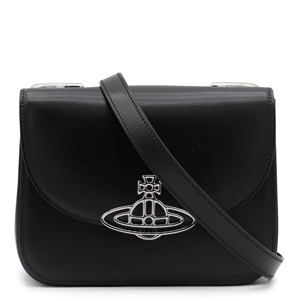 BLACK LEATHER SHOULDER BAG