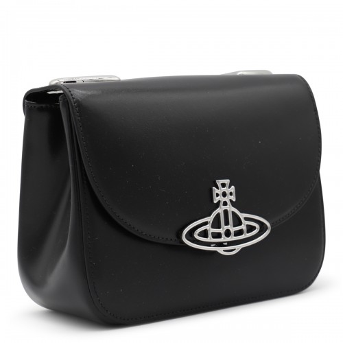 BLACK LEATHER SHOULDER BAG