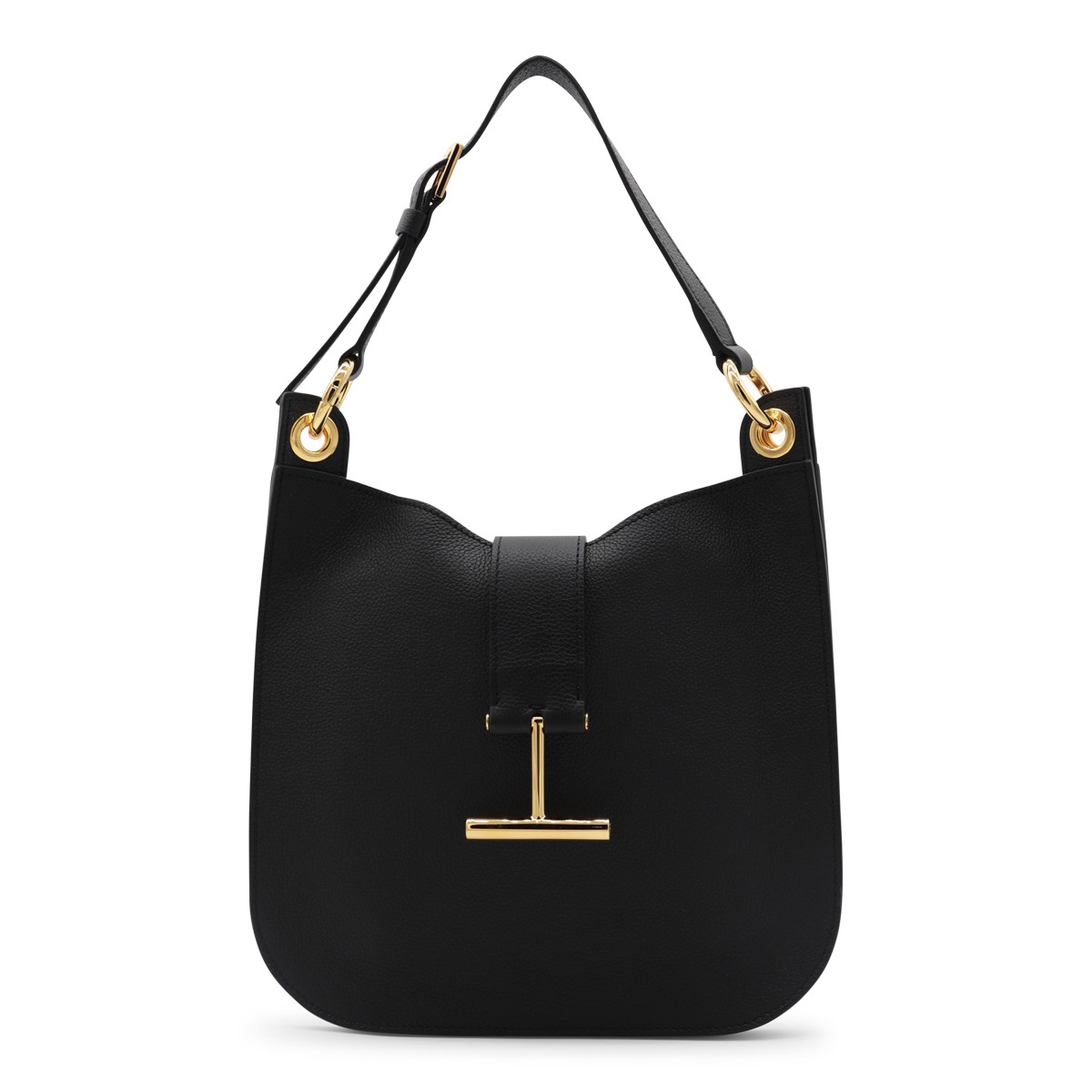 BLACK LEATHER SHOULDER BAG