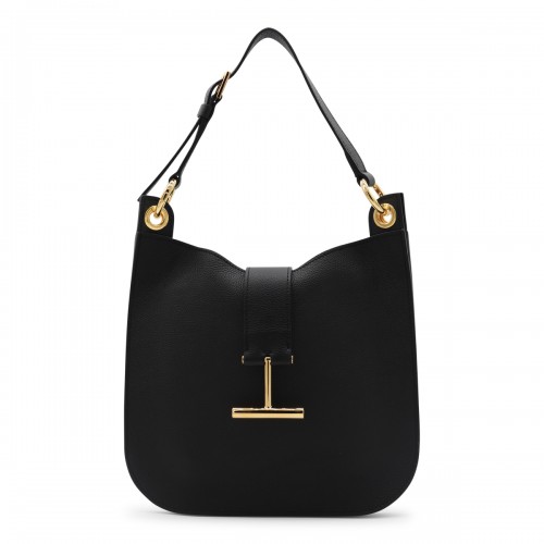 BLACK LEATHER SHOULDER BAG