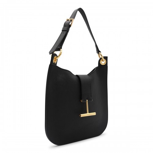 BLACK LEATHER SHOULDER BAG