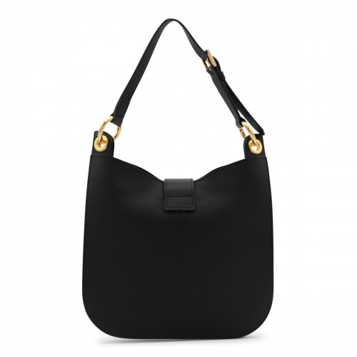 BLACK LEATHER SHOULDER BAG