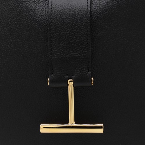 BLACK LEATHER SHOULDER BAG