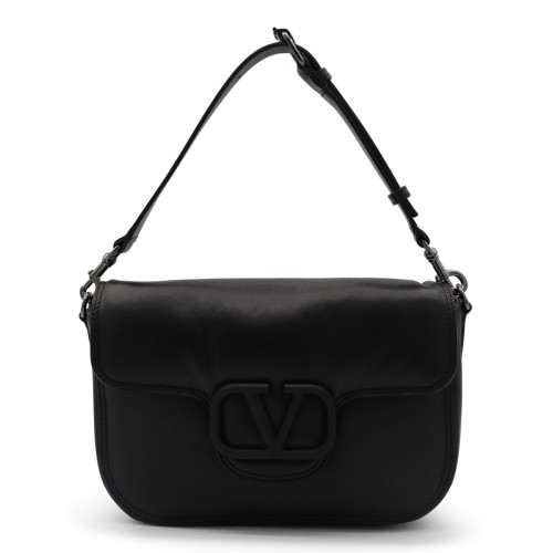 BLACK LEATHER CROSSBODY BAG