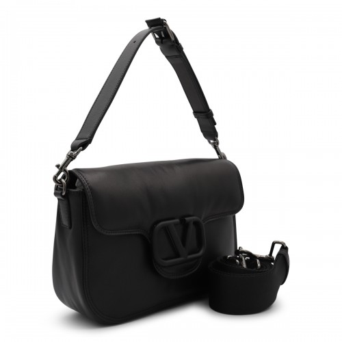 BLACK LEATHER CROSSBODY BAG