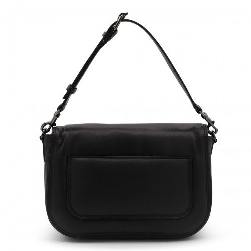 BLACK LEATHER CROSSBODY BAG