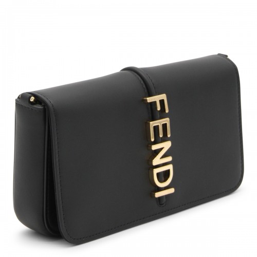 BLACK LEATHER FENDIGRAPHY WALLET